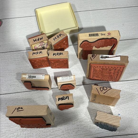 Baby shower and birth announcement rubber stamps themed set of 12 - Picture 3 of 6